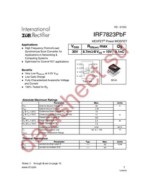 IRF7823TRPBF datasheet  